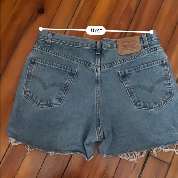 🍊 Levi’s 550 Cutoff Denim Shorts W36 Frayed Hem Vintage Wash (fits women L/XL) - Picture 6 of 10